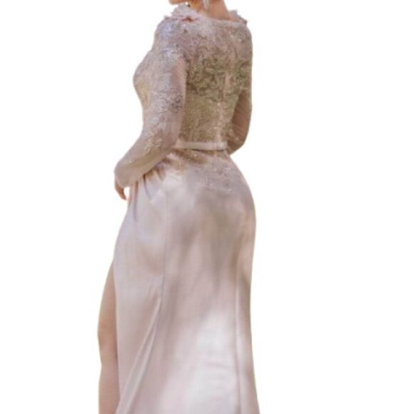 NWT Terani Couture 232M1557 Mikado Mother of the Bride Dress Blush Size 4 - Picture 3 of 6